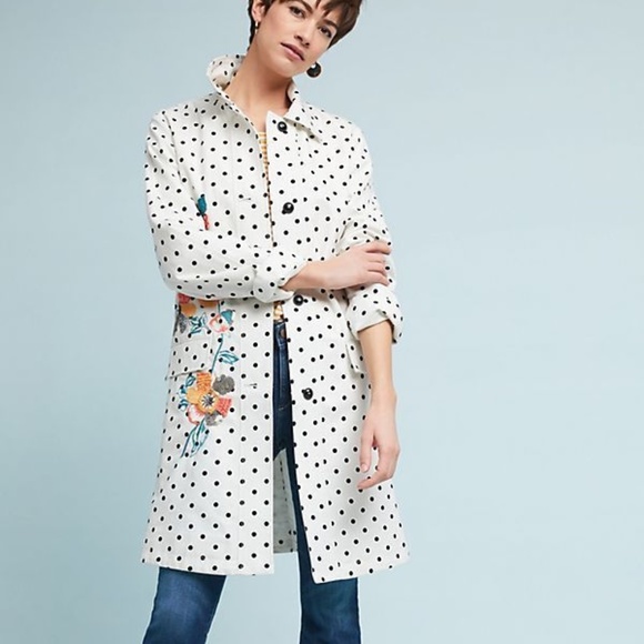 Anthropologie Polka Dot Peacoat nwt - Picture 3 of 9